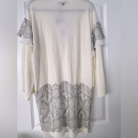 TWINSET Milano White and Gray Lace Cardigan - Picture 7 of 12